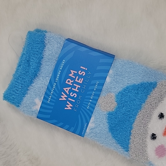 Bath and Body Works Shea-Infused Lounge Socks Warm Wishes Snowman - Picture 2 of 4